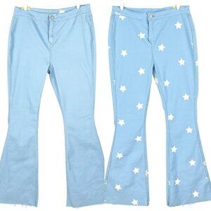 Rock & Roll Women's Reversible Star Bargain Flare Stretch‎ Blue Jeans 34x34 NWT